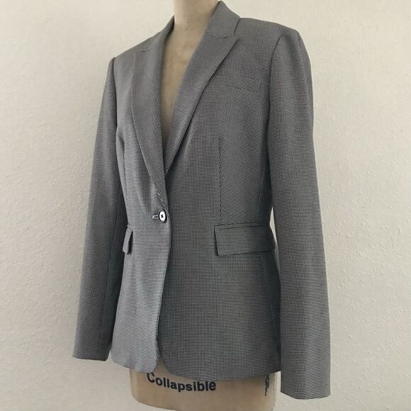 J Crew Black White Houndstooth Long Sleeve Classic Peplum Blazer 8 - Picture 4 of 10